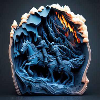 3D модель Пламя и лед Ледяное поле Пылающая битва (STL)